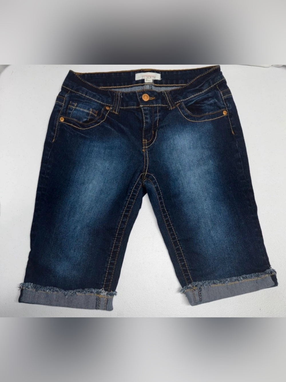 Forever 21 2.1 Denim Dark Blue Cropped Jean Shorts